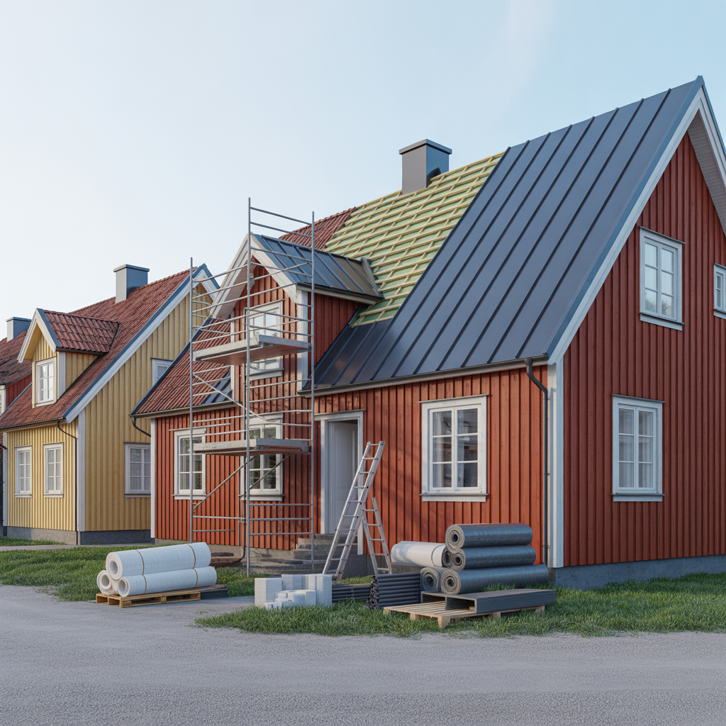 kostnad for takbyte 2025 material arbete och rot