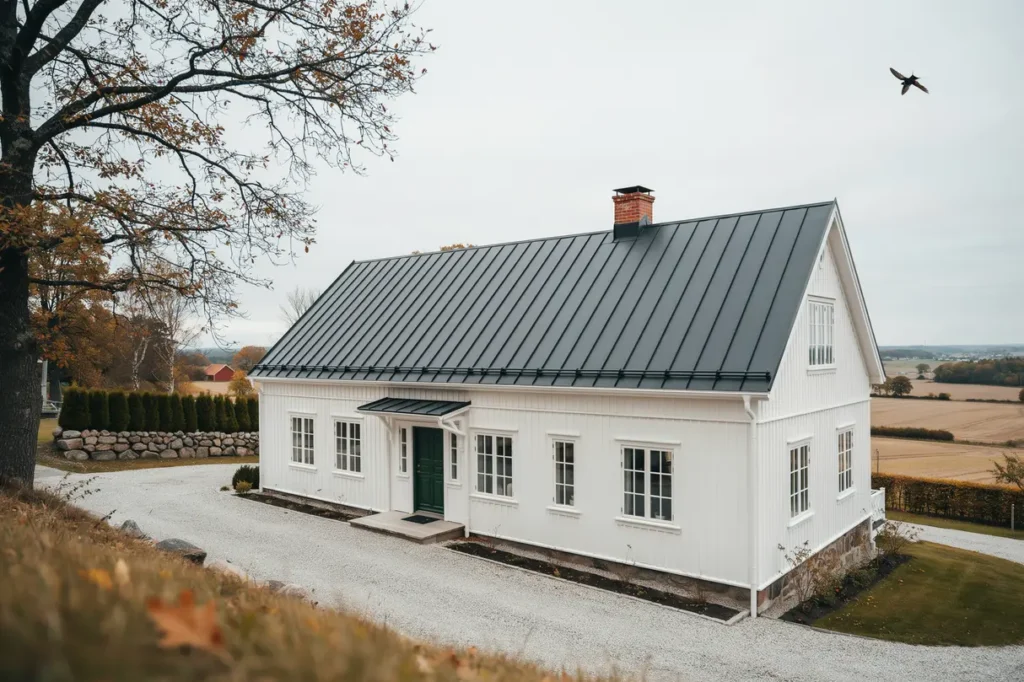 nytt bandt ckt och dubbelfalsat pl ttak p villa i kivik sterlen